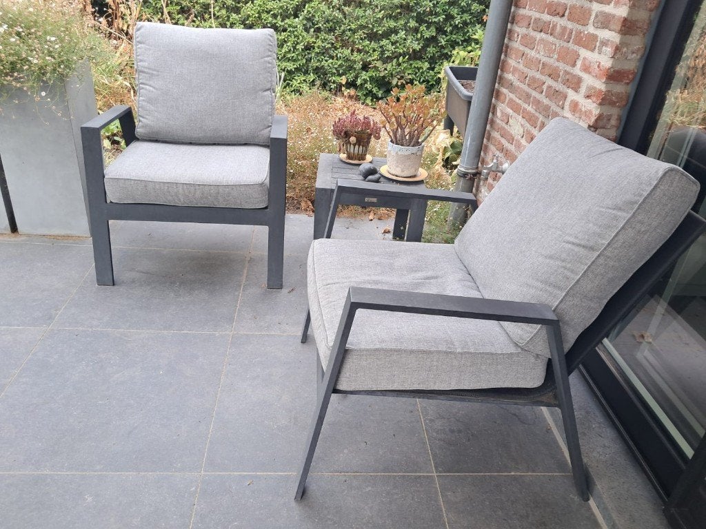 Set de salon avec table d'appoint, Jardin & Terrasse, Aluminium, Enlèvement, Utilisé, Banque