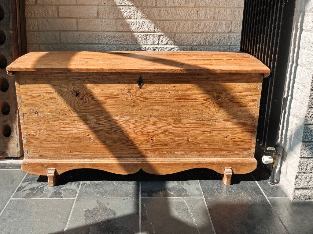 Antieke houten kist , koffer, Enlèvement, Utilisé, 50 à 75 cm, 50 – 75