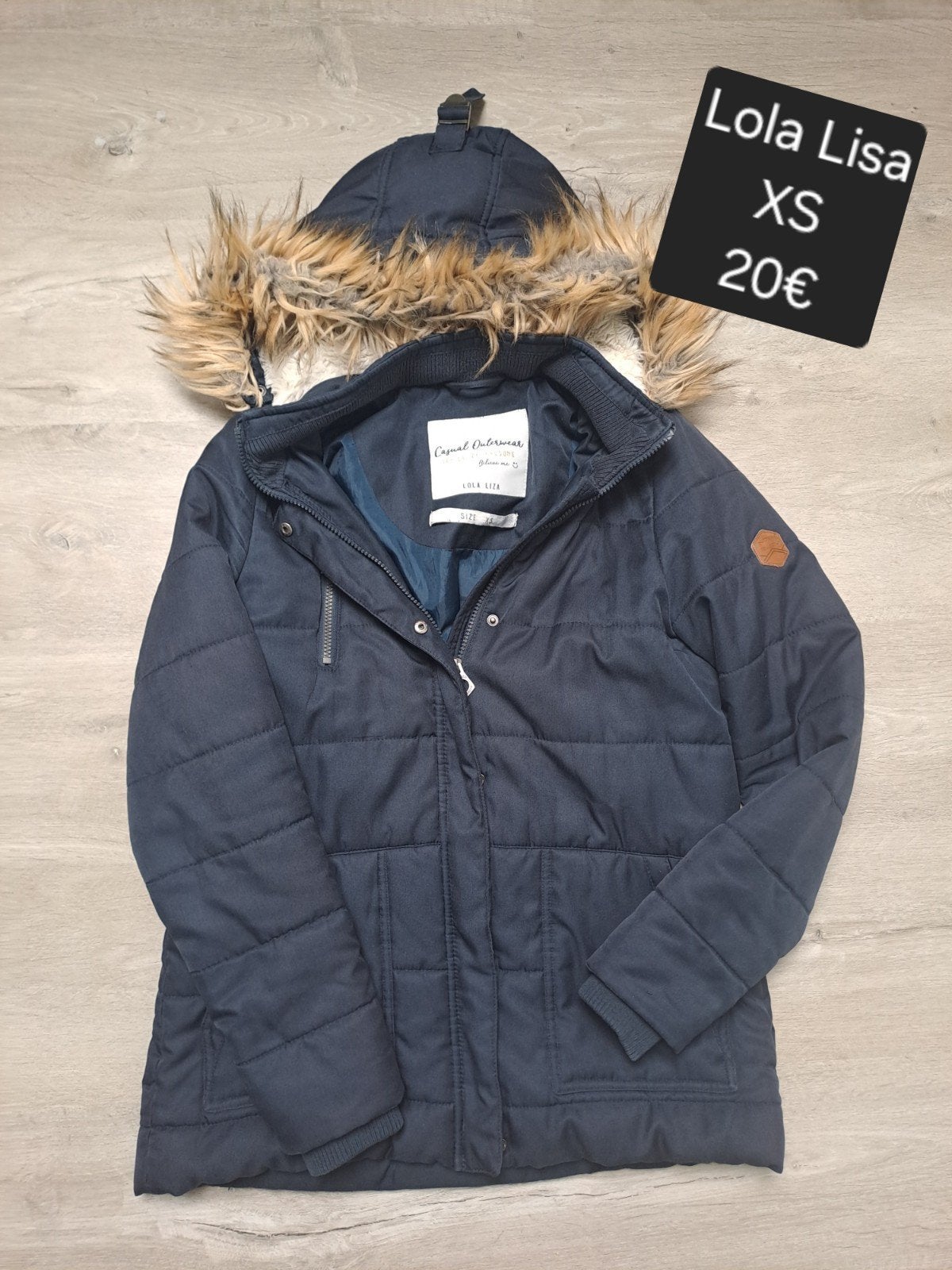 winterjas Lola & Lisa XS, Ophalen of Verzenden, Zo goed als nieuw, Maat 34 (XS) of kleiner, Blauw