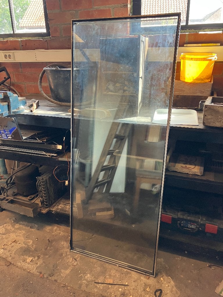Glas +\- 150x60cm, Doe-het-zelf en Bouw, Ophalen, Gebruikt, Minder dan 80 cm, 120 tot 160 cm