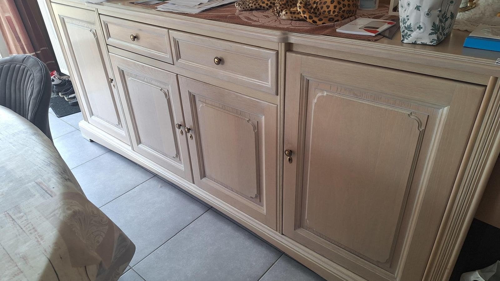 Houten Dressoir, Wit, Huis en Inrichting, Ophalen, Gebruikt, Overige houtsoorten, Met lade(s)