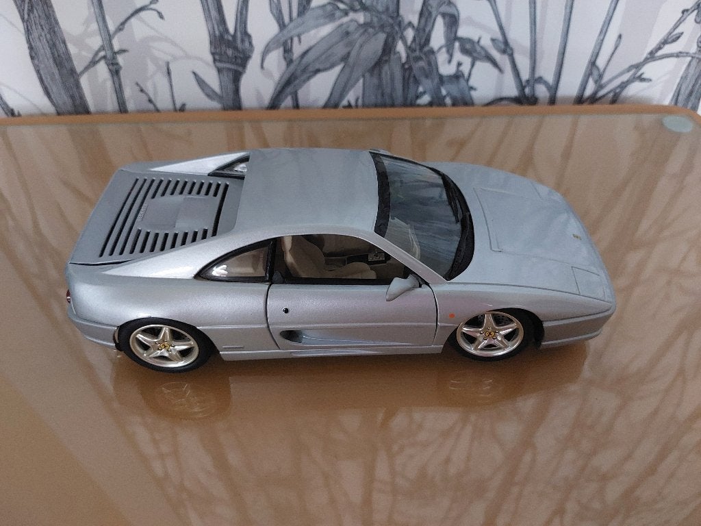 Ferrari F355 Berlinetta zilveren miniatuur, Ophalen of Verzenden, Zo goed als nieuw, Auto, Hot Wheels
