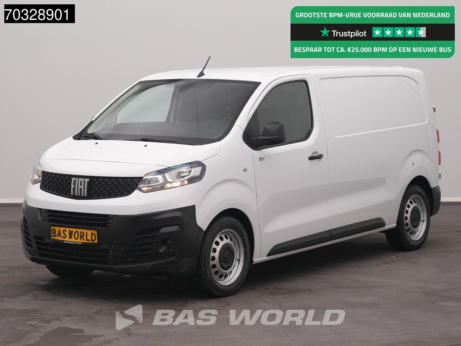 Fiat Scudo 145pk L2H1 Airco Cruise CarPlay Parkeersensoren L, Auto's, Stof, Gebruikt, 4 cilinders, Wit