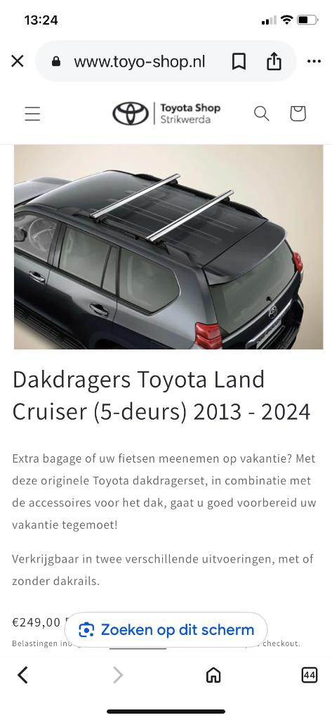 top 100 euro ‼️ Thule Originele dakdragers voor Toyota, Auto's, Bedrijf, Te koop, Dakrails, Landcruiser