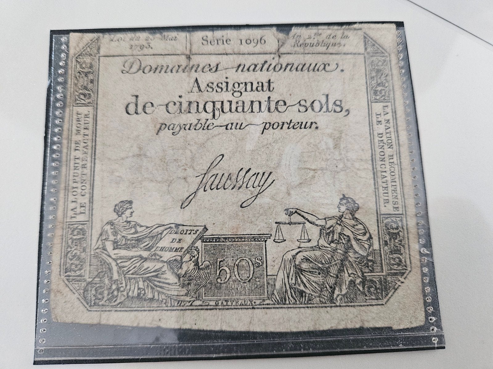 Frankrijk assignaat 50 Sols 1793, Verzenden, Frankrijk
