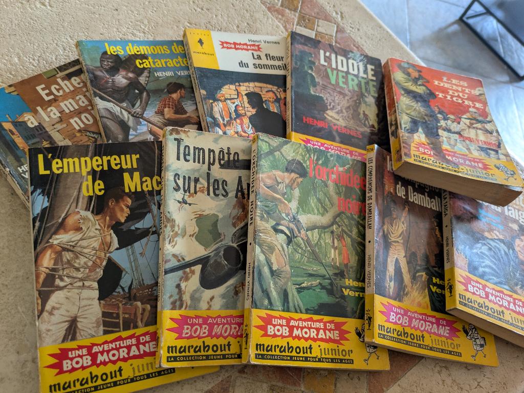 Lot de 10 marabouts "junior" Bob Morane (H. Vernes) pour 9€., Envoi, Utilisé, Henri Vernes.