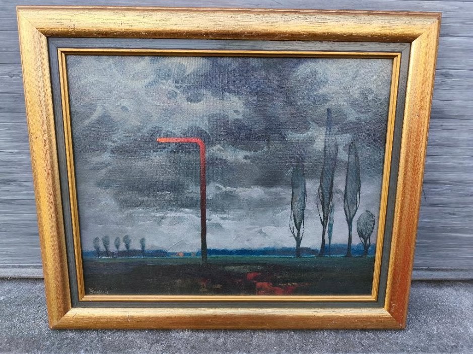 huile sur toile signe paul snolders, Enlèvement ou Envoi, Fleurs, Toile