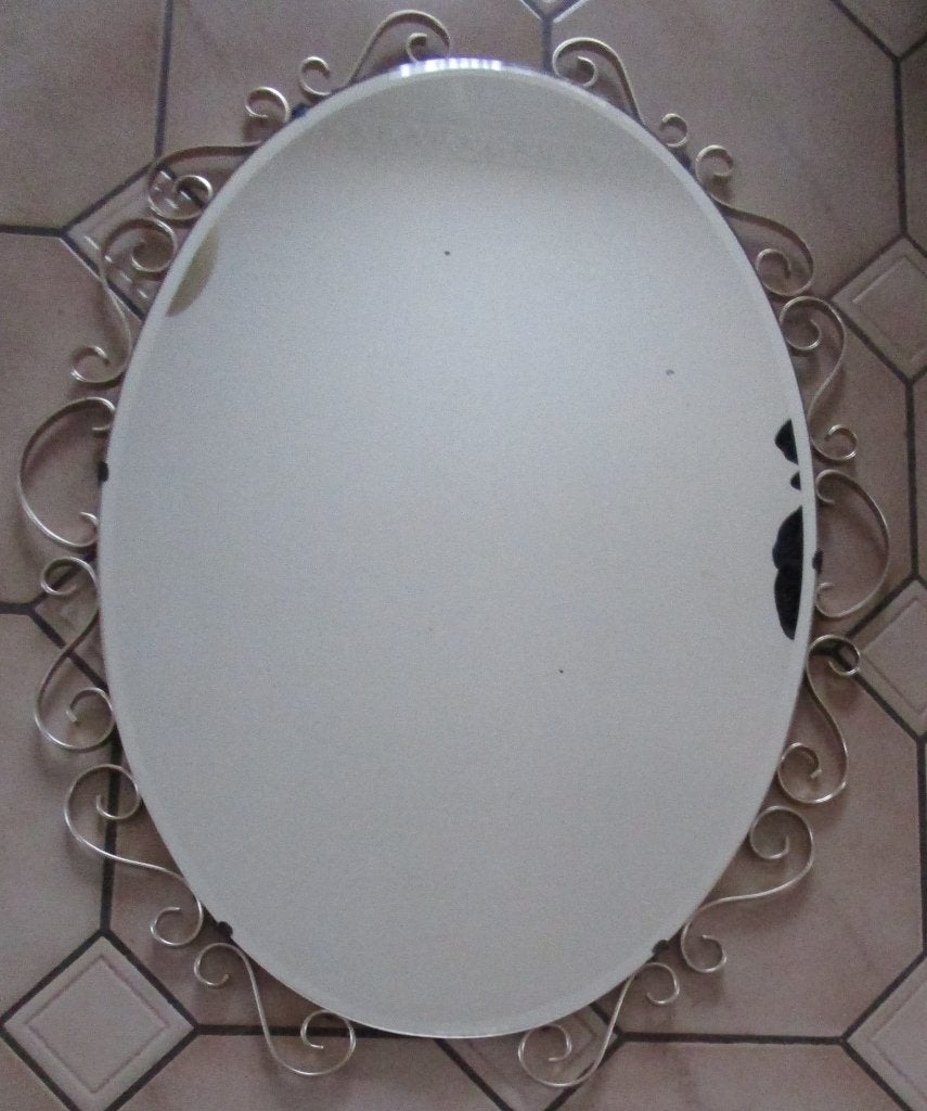 vintage spiegel, Moins de 100 cm, Enlèvement, Utilisé, 50 à 75 cm