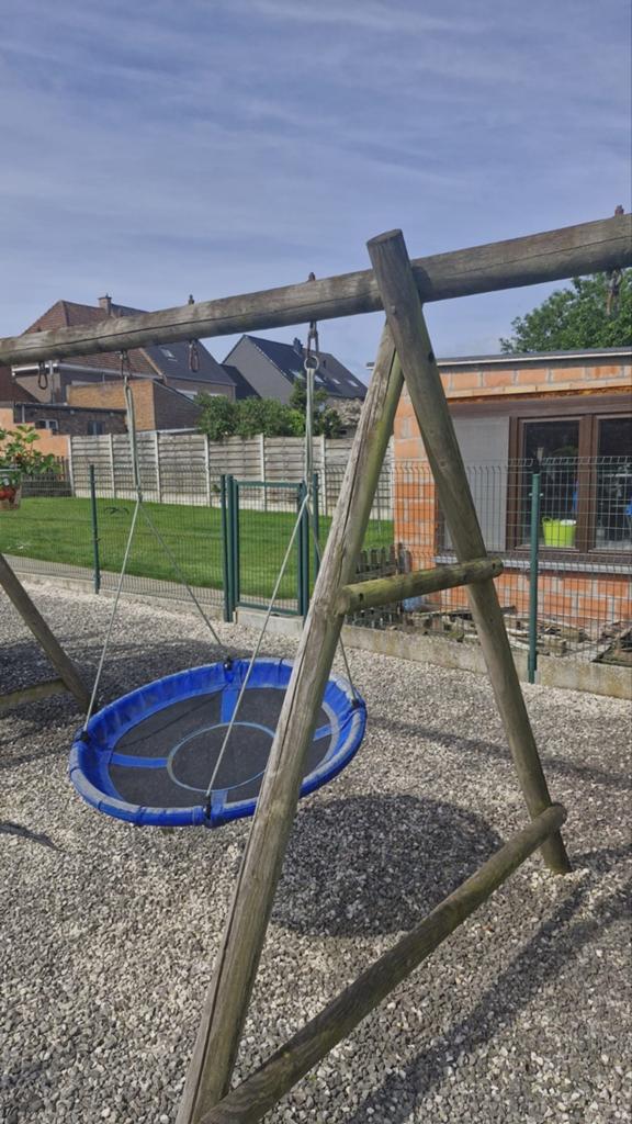 Schommel 4m en Speeltoren op 1m20 op 1m80., Enlèvement, Utilisé, Balançoire