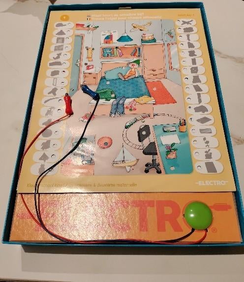 Electro kleuterschool 12 grote kaarten + lampje, Ophalen, Zo goed als nieuw, Taal en Lezen, Met licht
