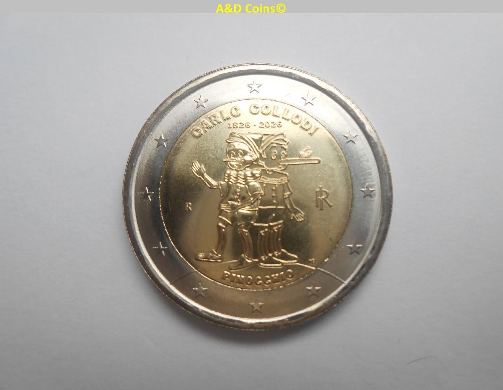 Italie 2 Euro cc 2026, Timbres & Monnaies, Monnaies | Europe | Monnaies euro, Monnaie en vrac, 2 euros, Italie, Envoi