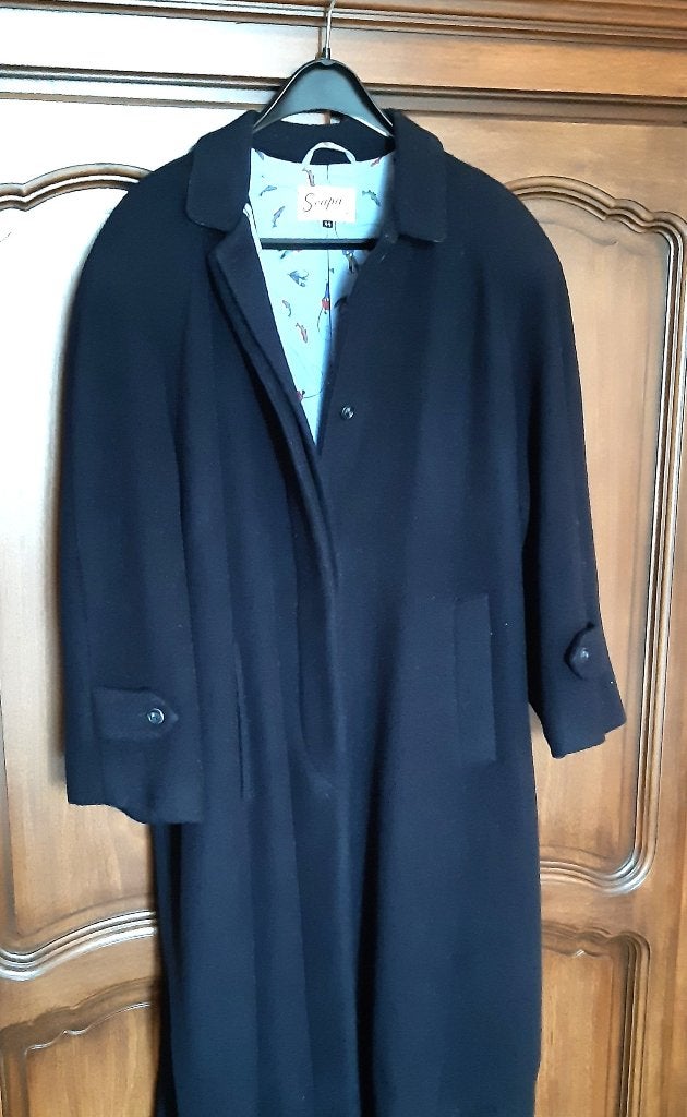 Lange dames wintermantel / jas maat 44, Kleding | Dames, Jassen | Winter, Ophalen, Blauw, Maat 42/44 (L), Zo goed als nieuw
