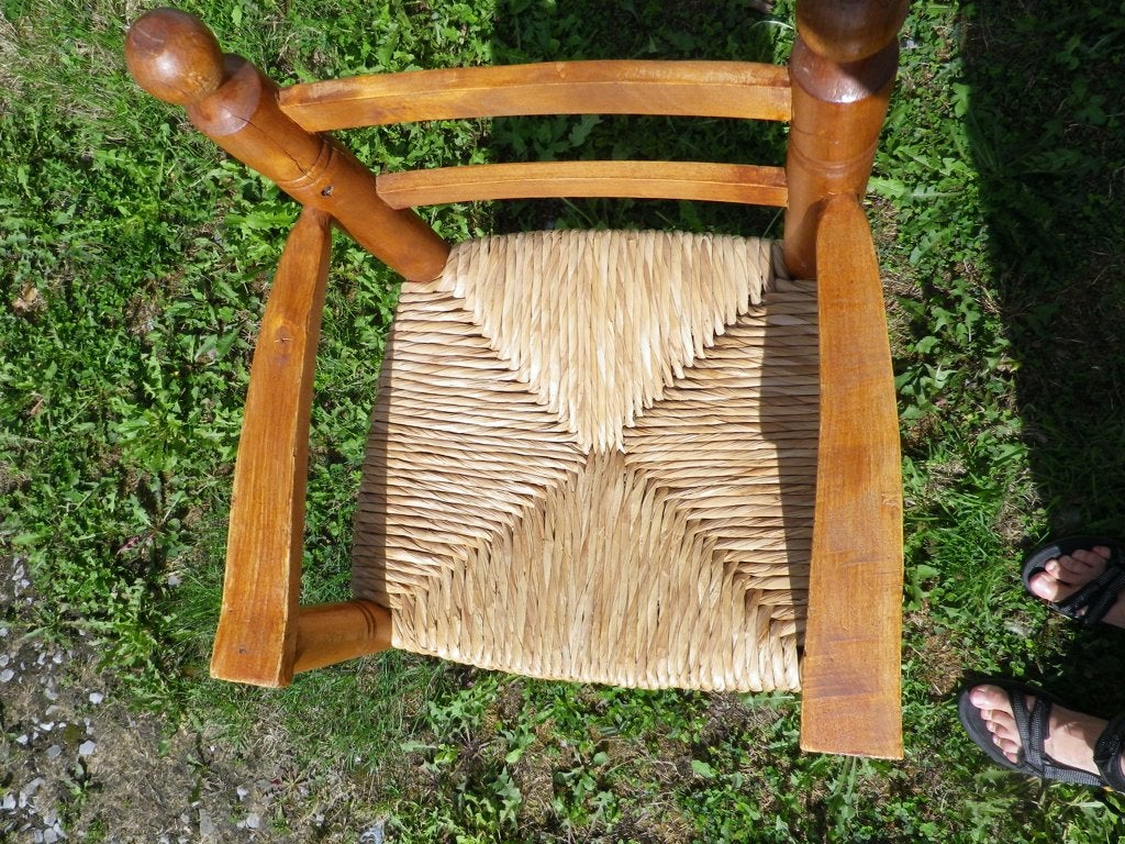 Chaise haute en bois et osier, Enlèvement, Utilisé, Chaise(s)