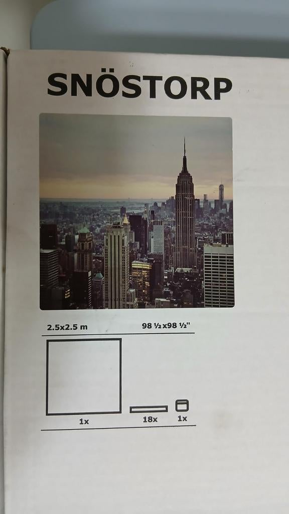 Grande Toile murale carrée 250x250 cm Ikea Snostorp City, Huis en Inrichting, Woonaccessoires | Wanddecoraties, Ophalen