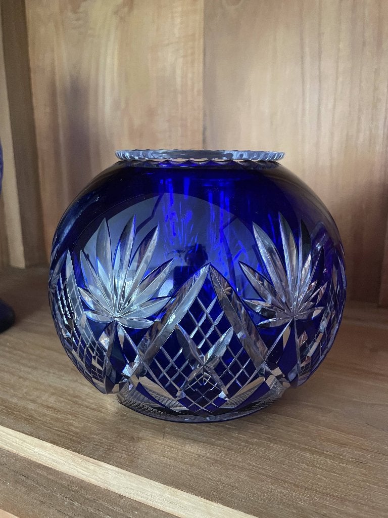 Prachtig blauw Val Saint Lambert vaasje, Ophalen