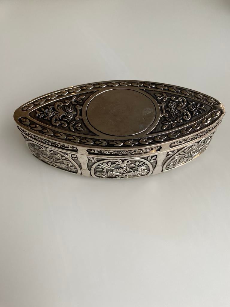 Boîte à bijoux en métal argenté, Antiquités & Art, Enlèvement ou Envoi