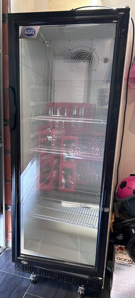 Glasdeurkoeling koelkast - drankkoelkast glazen deur, Enlèvement, Comme neuf, Sans bac à congélation