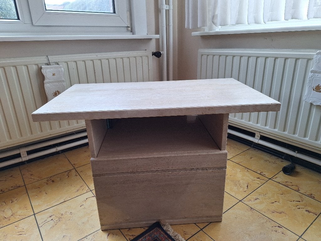 Vintage travertine tafel jaren 60, Antiek en Kunst, Ophalen