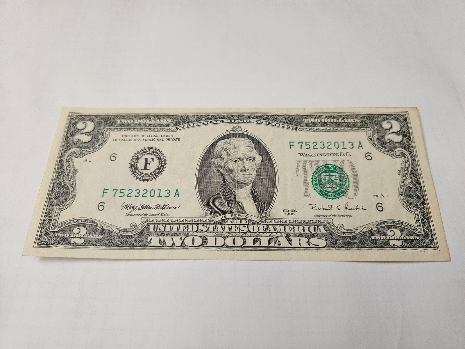 2 dollars (États-Unis, année 1995), Timbres & Monnaies, Billets de banque | Amérique, Enlèvement ou Envoi, Amérique du Nord, Billets en vrac
