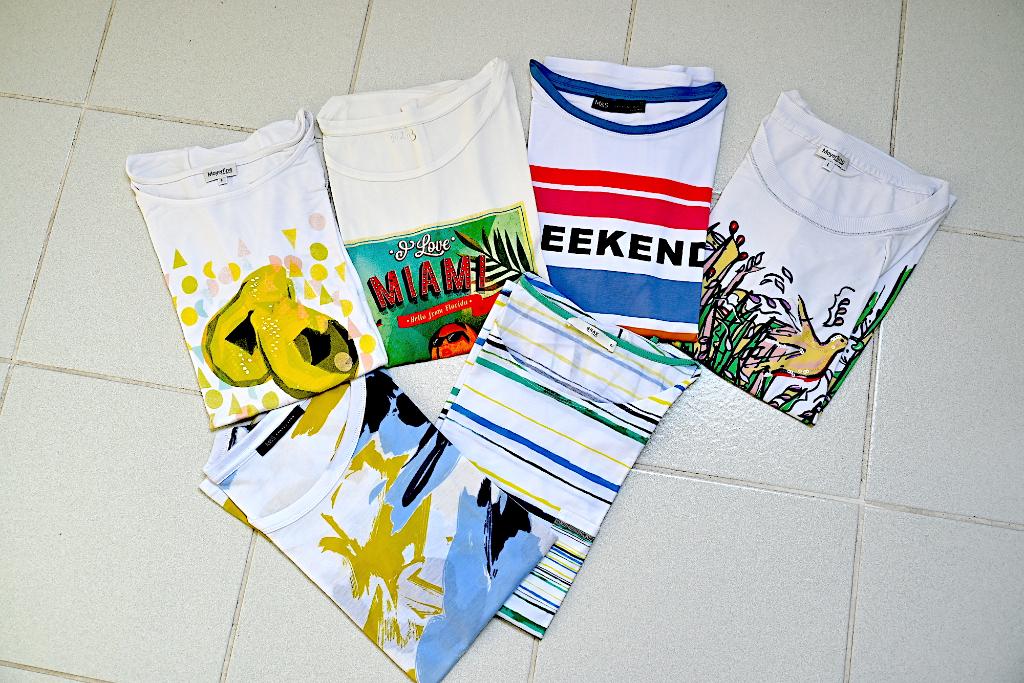 6 T-shirts mt 42-44 - zo goed als nieuw, Kleding | Dames, T-shirts, Verzenden, Zo goed als nieuw, Maat 42/44 (L), Korte mouw