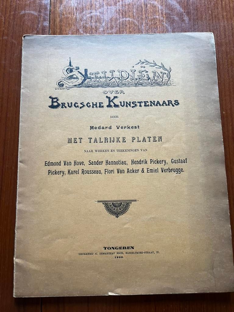 boek met studiën over Brugse kunstenaars Medard Verkest 1900, Antiek en Kunst, Ophalen of Verzenden