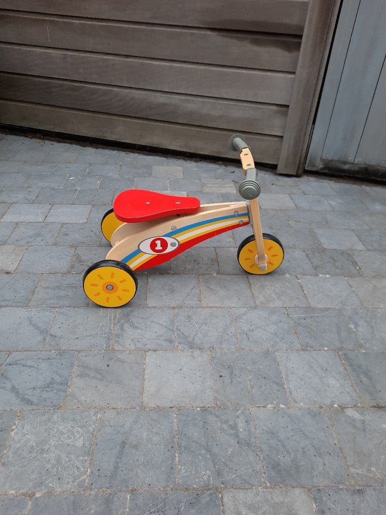 Houten driewieler/loopfiets, Ophalen, Gebruikt