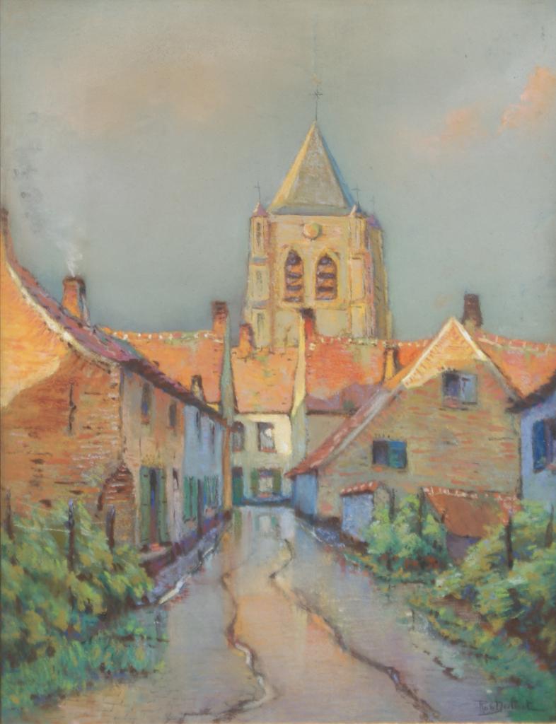 Rob Dutoit (1890-1944): Dorpszicht (55 x 67 cm), Enlèvement ou Envoi