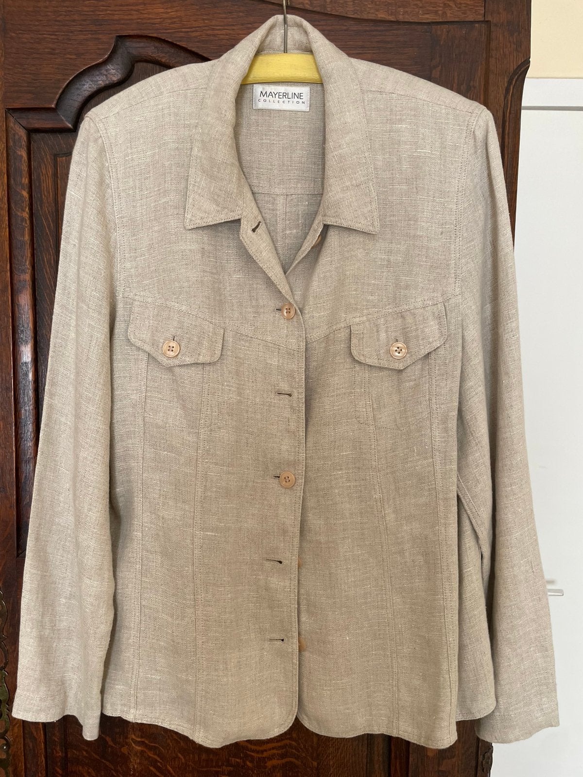 Veste beige , marque Mayerline, pure lin, taille 44/46, Vêtements | Femmes, Blouses & Tuniques, Enlèvement, Comme neuf, Beige