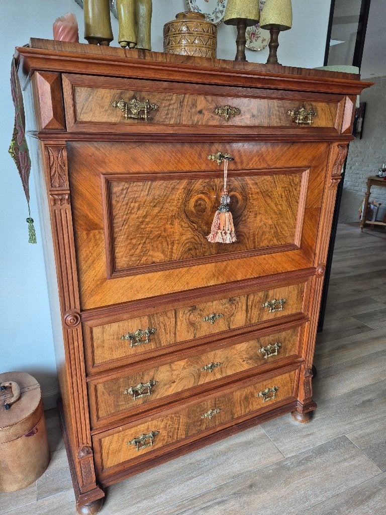 antieke secretaire à abattant, Antiek en Kunst, Ophalen