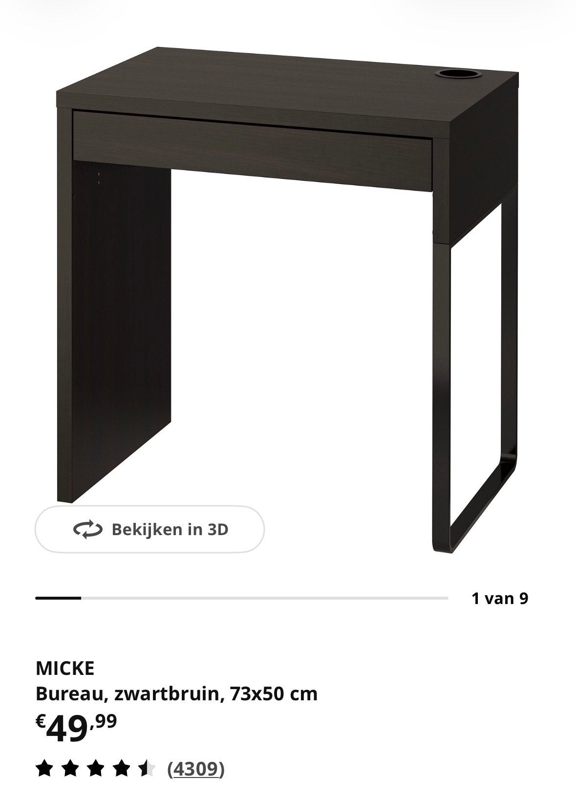 Ikea Micke - Bureautafel, Huis en Inrichting, Bureaus, Ophalen, Zo goed als nieuw, IKEA