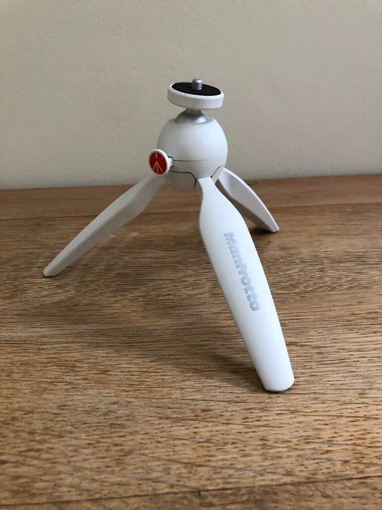 Mini-trépied Manfrotto PIXI blanc, Enlèvement ou Envoi, Avec rotule, Comme neuf, Mini trépied