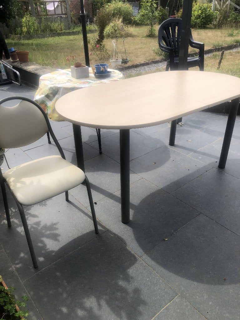 table ovale de cuisine et 6 chaises, Maison & Meubles, Enlèvement, Utilisé, Crème