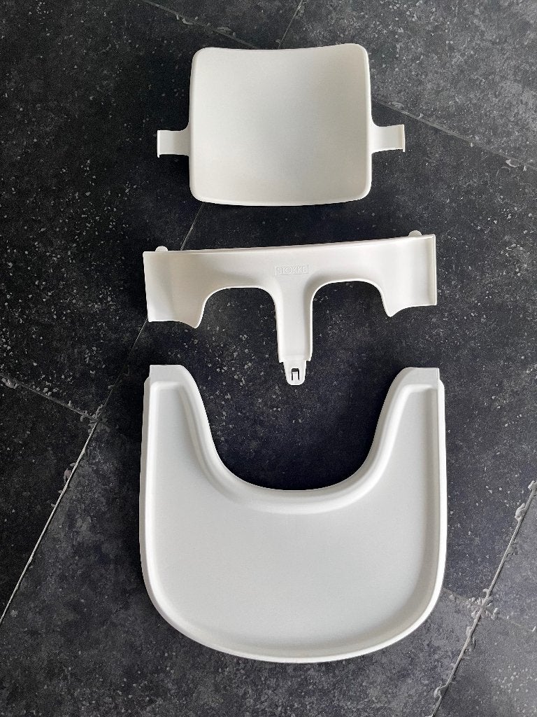 Stokke babyset en tafelblad voor Tripp Trapp - wit, Ophalen, Zo goed als nieuw, Overige typen, Gordel(s)
