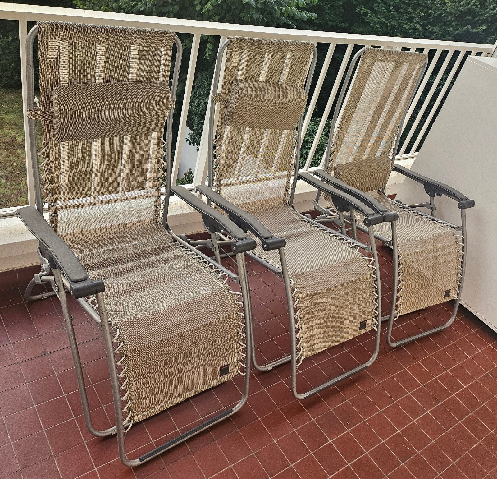 Lafuma zero gravity relax-stoelen - grijs - 3 beschikbaar, Tuin en Terras, Ophalen, Gebruikt, Inklapbaar