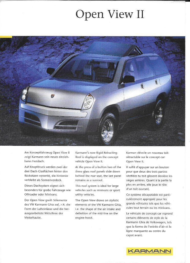 KARMANN OPEN VIEW II (concept), Enlèvement ou Envoi, Comme neuf, Autres marques