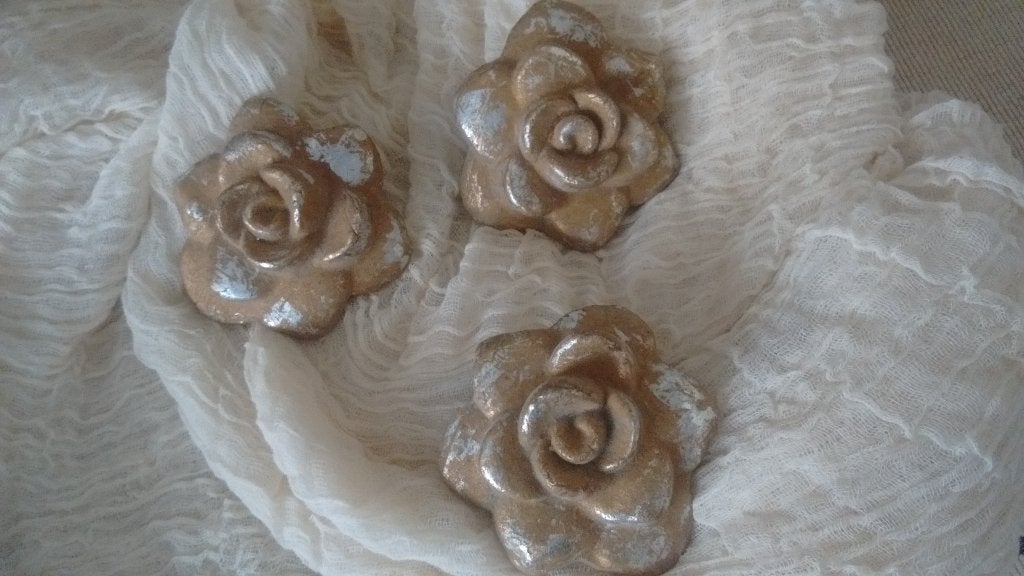 Set van 3 rozen in keramiek, Ophalen of Verzenden, Zo goed als nieuw