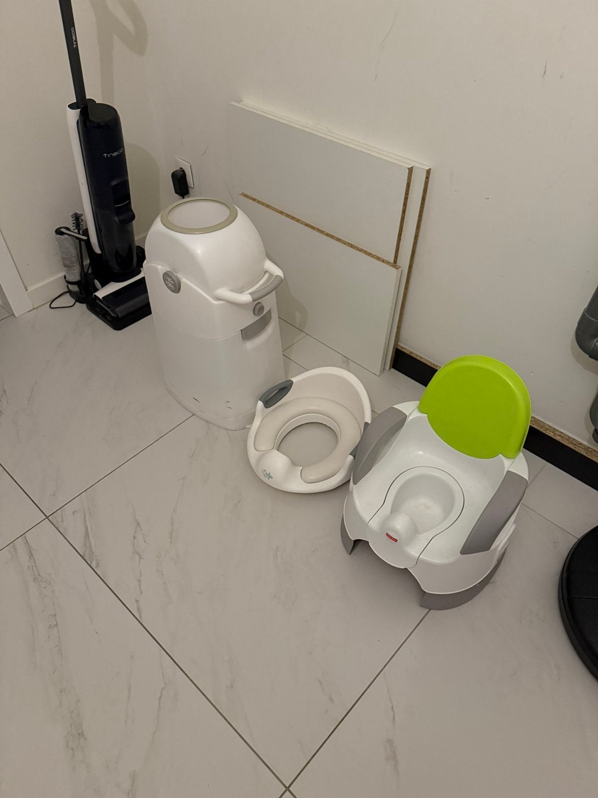 Luierafvalbal, hulp wc zitje, peuterpotje, Enlèvement, Comme neuf