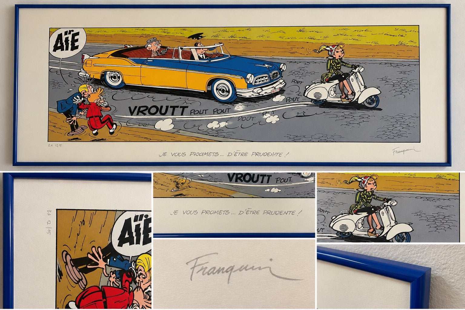 EA 12/15 Andre Franquin, Numéroté, Enlèvement ou Envoi, Personnages et figures fantastiques, Sérigraphie