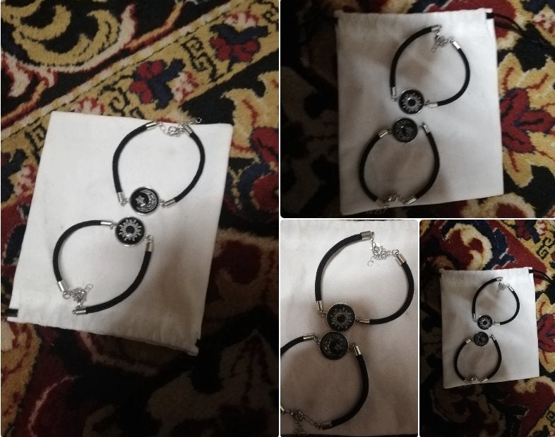 Sun and moon braclet, Ophalen, Zo goed als nieuw, Zilver, Kunststof of Plastic