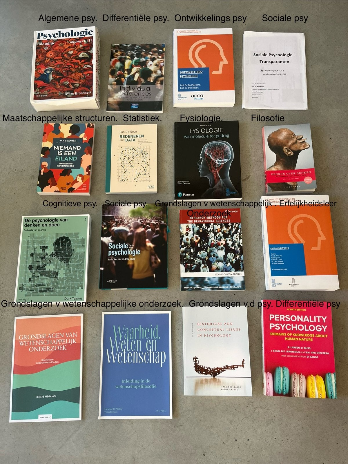 Alle boeken voor de eerste bachelor Psychologie aan UGent, Ophalen, Gamma, Zo goed als nieuw, Hoger Onderwijs