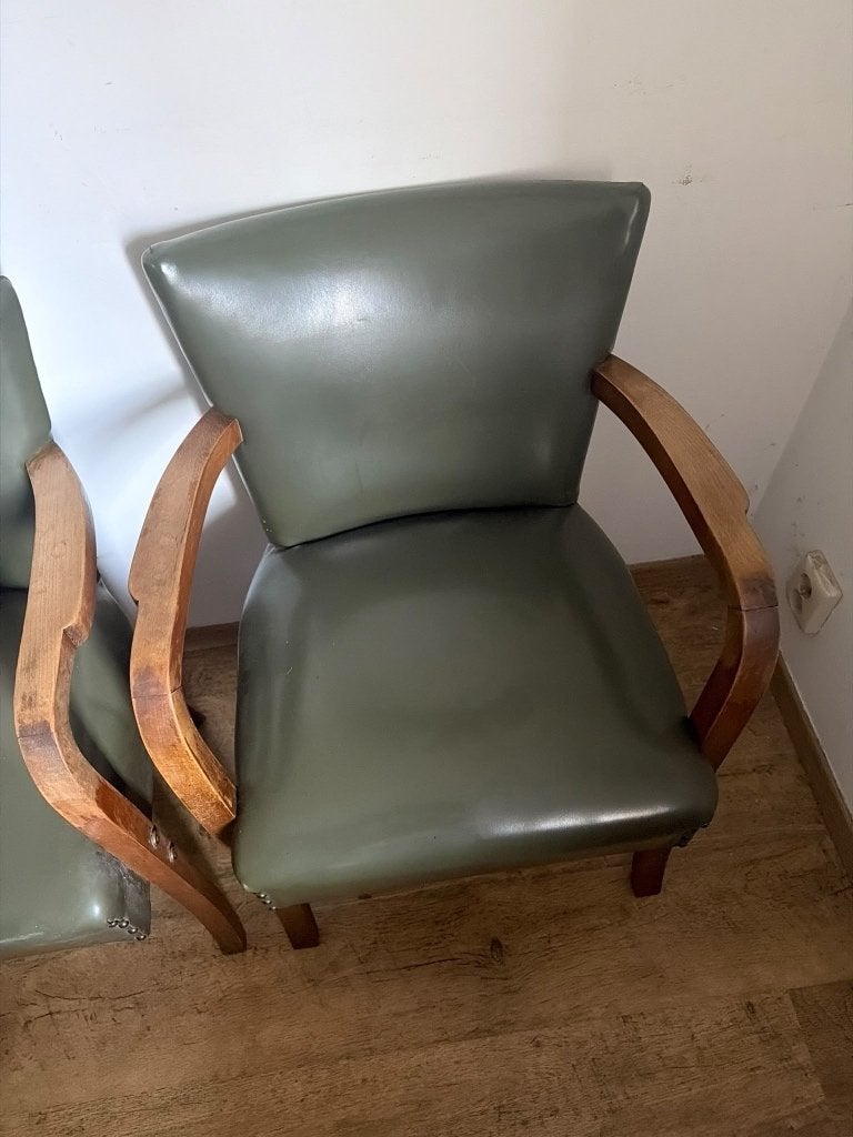 Vintage zetels met leuning (handgemaakt), Moins de 75 cm, Vintage, Enlèvement, Utilisé
