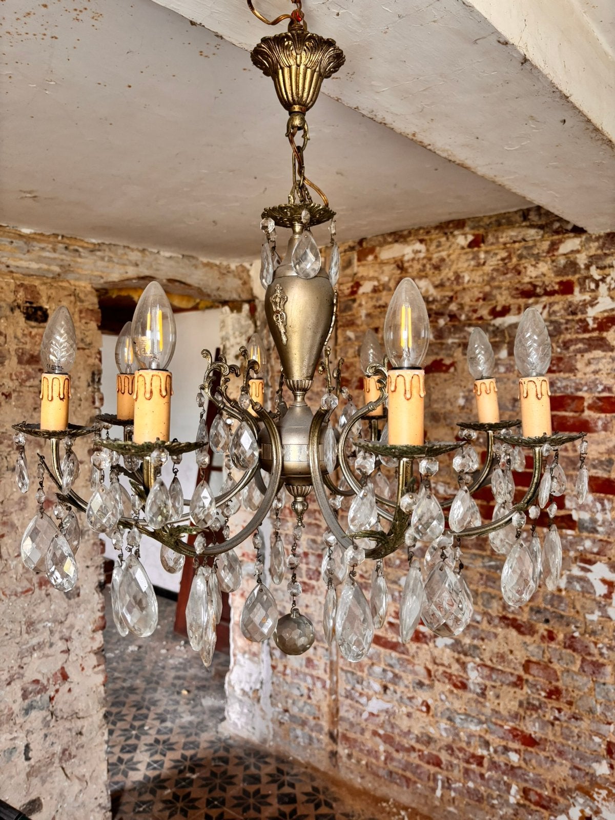 Lustre en crystal, Enlèvement, Utilisé, Verre