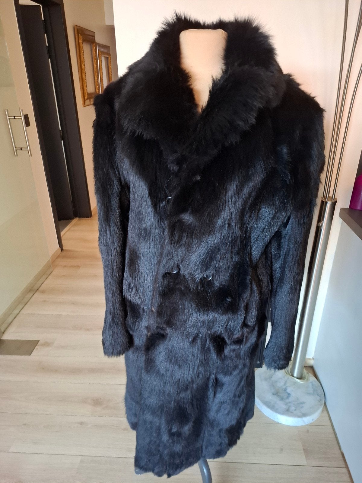 zwarte wolf bontjas, Kleding | Heren, Ophalen, Zwart, Maat 56/58 (XL), Zo goed als nieuw