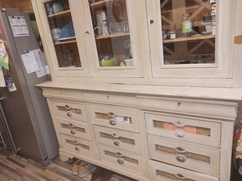 Landelijke vitrinekast, Ophalen, Gebruikt, 100 tot 150 cm, 150 tot 200 cm