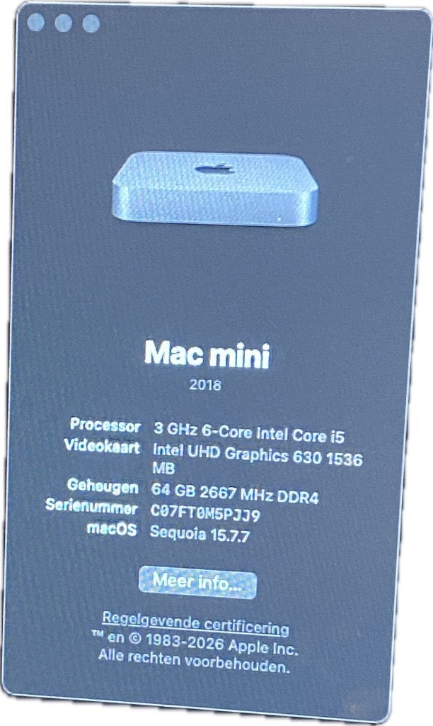 Mac mini 64GB geheugen ideaal voor Ableton, Informatique & Logiciels, 64 GB ou plus, SSD, 512 GB, 3 à 4 Ghz
