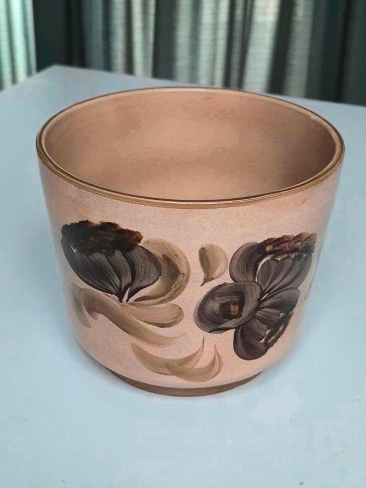 Vintage aardewerken bloempot/cache pot, Tuin en Terras, Ophalen of Verzenden