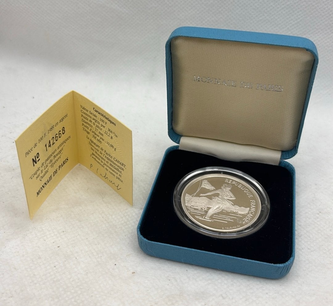 France Albertville 1992 Winter Olympics – Silver Proof Coin, Enlèvement ou Envoi, France