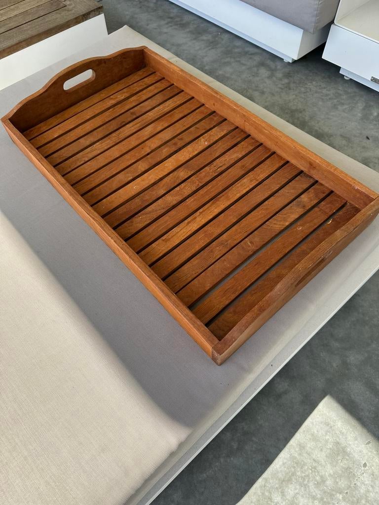 Plateau in teak 66 x 38,5cm, Huis en Inrichting, Ophalen, Gebruikt, Rechthoekig, Hout