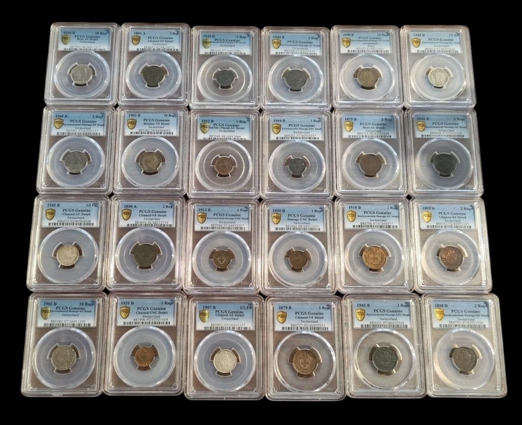 Lot van 24 PCGS graded munten, Postzegels en Munten, Ophalen of Verzenden, Overige landen, Setje