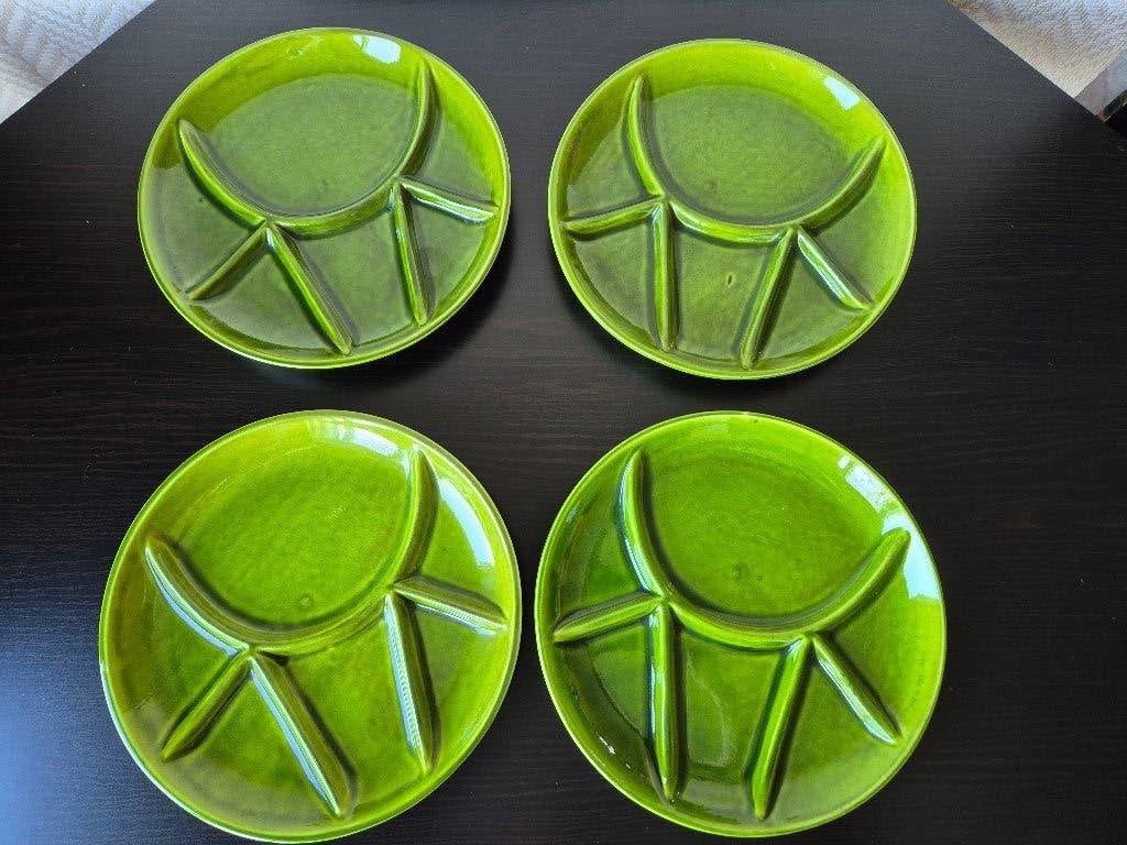 4 fondueborden Armena, Overige merken, Keramiek, Vintage, Ophalen of Verzenden